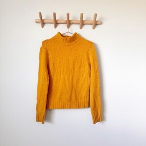 J. crew Point Sur Mock Neck Super Soft Yarn Marigold Sweater